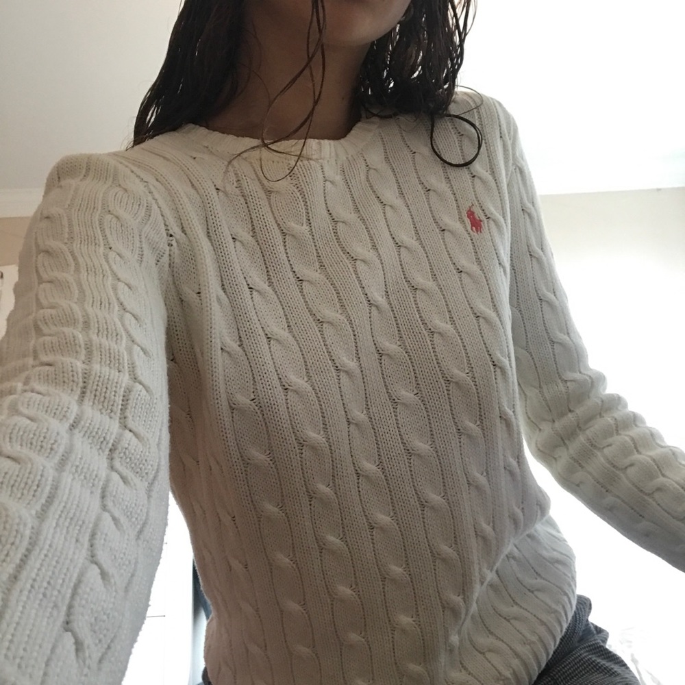 White knit Ralph Lauren sweater